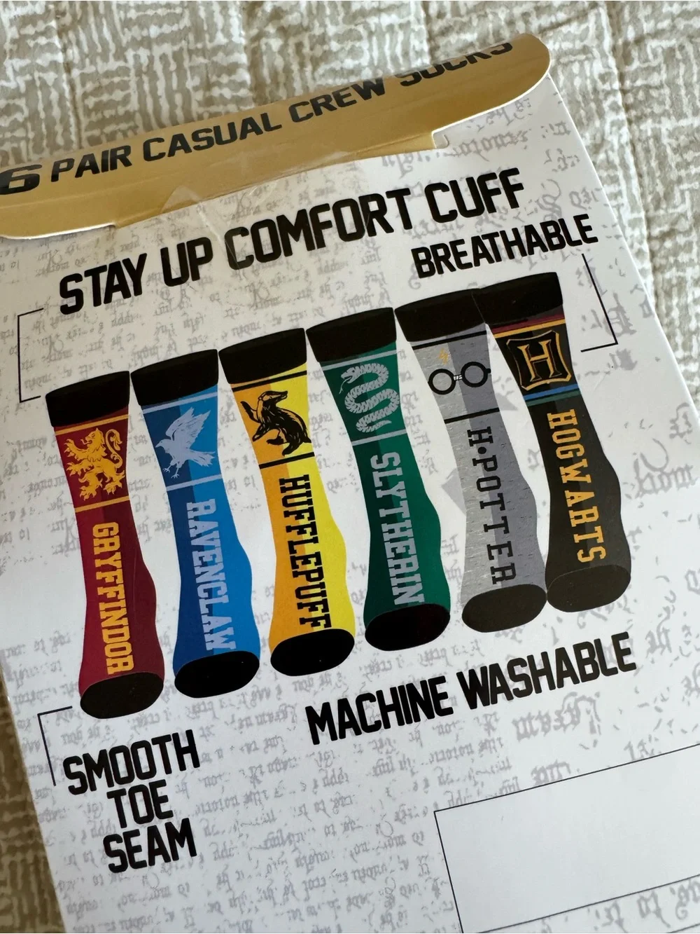 NWT Harry Potter Unisex 6-Pack Casual Crew Socks - Multi Color